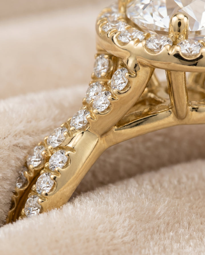 Audra Select Twisted Scalloped Pave Halo in 14K Yellow Gold – view 4