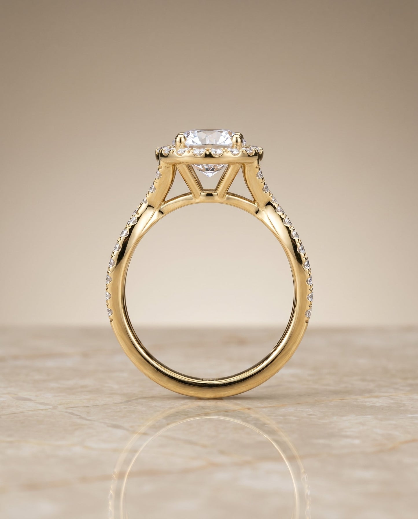 Audra Select Twisted Scalloped Pave Halo in 14K Yellow Gold – view 2