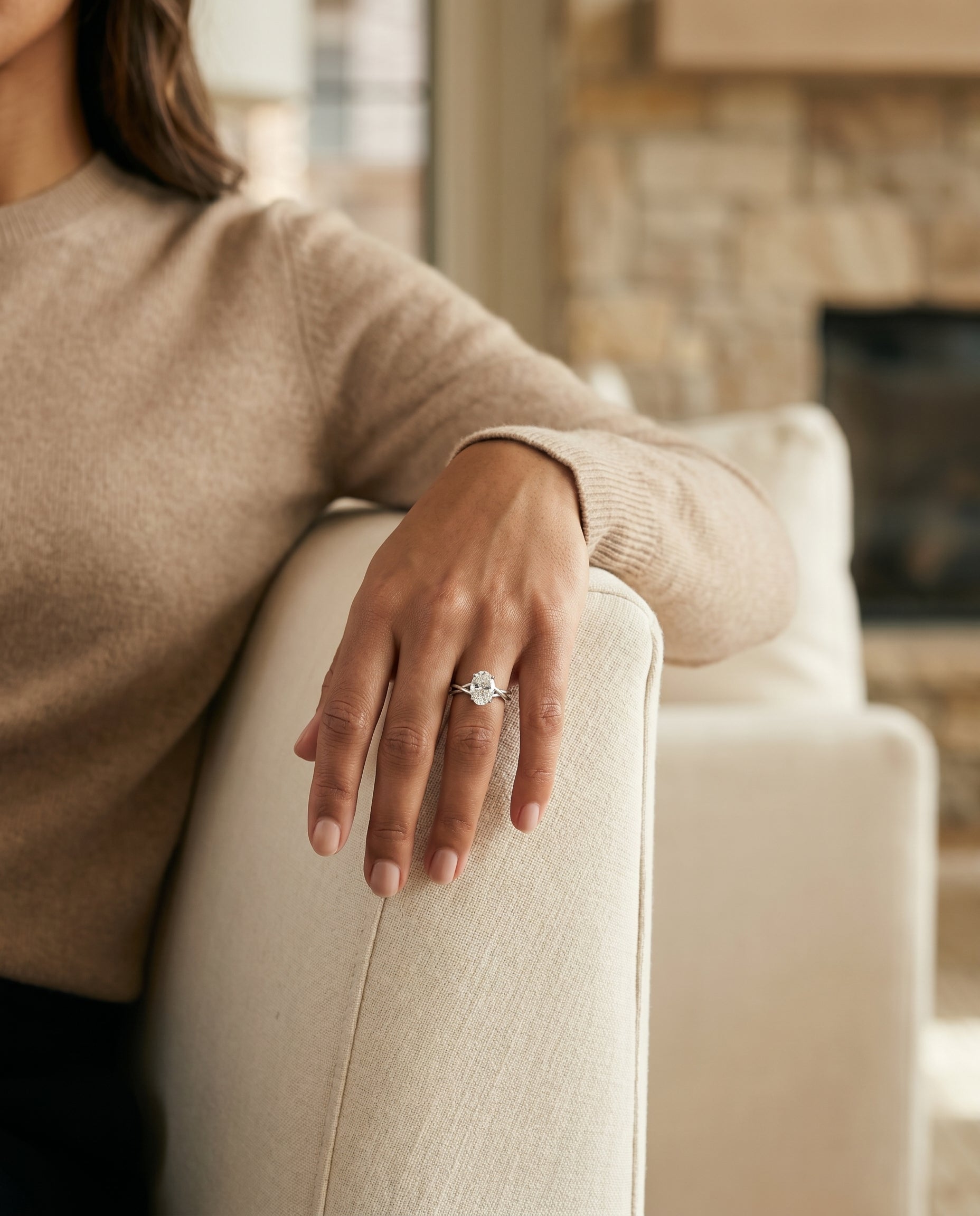 Made to order: The Blondie oval engagement ring setting in 18K White Gold | RockHer