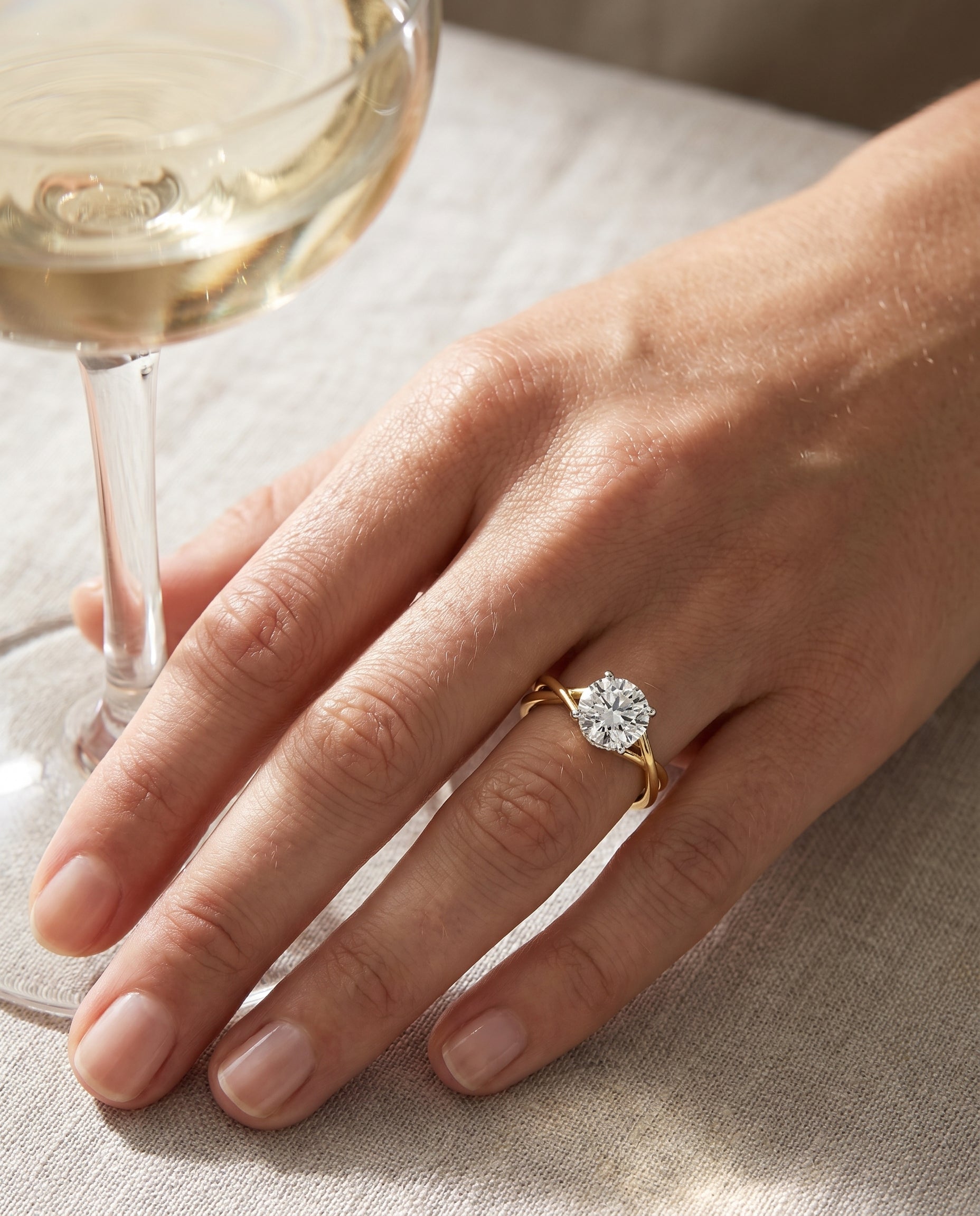Made to order: The Blondie round engagement ring setting in 18K Yellow Gold | RockHer