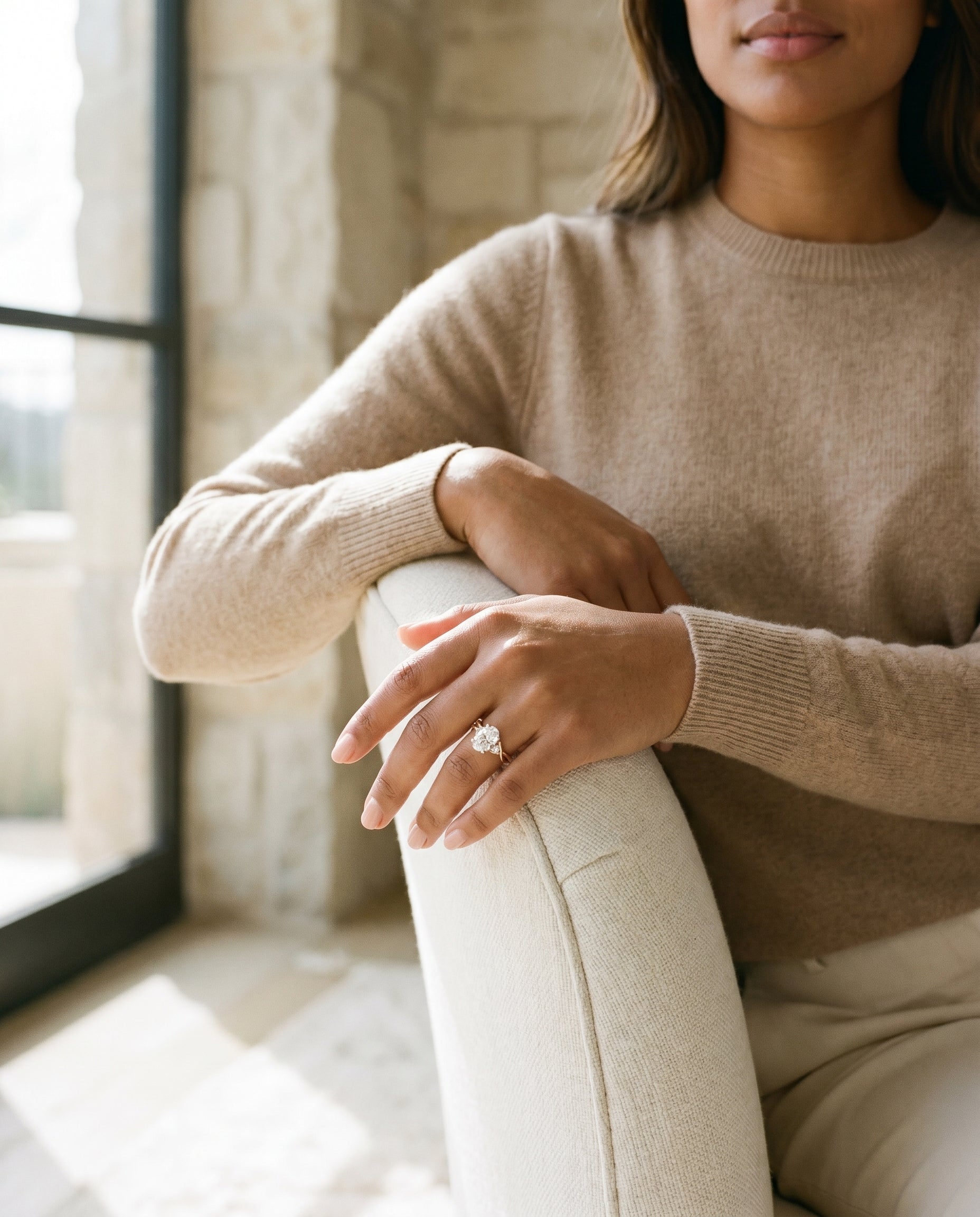 Made to order: The Dusty oval engagement ring setting in 18K Yellow Gold | RockHer