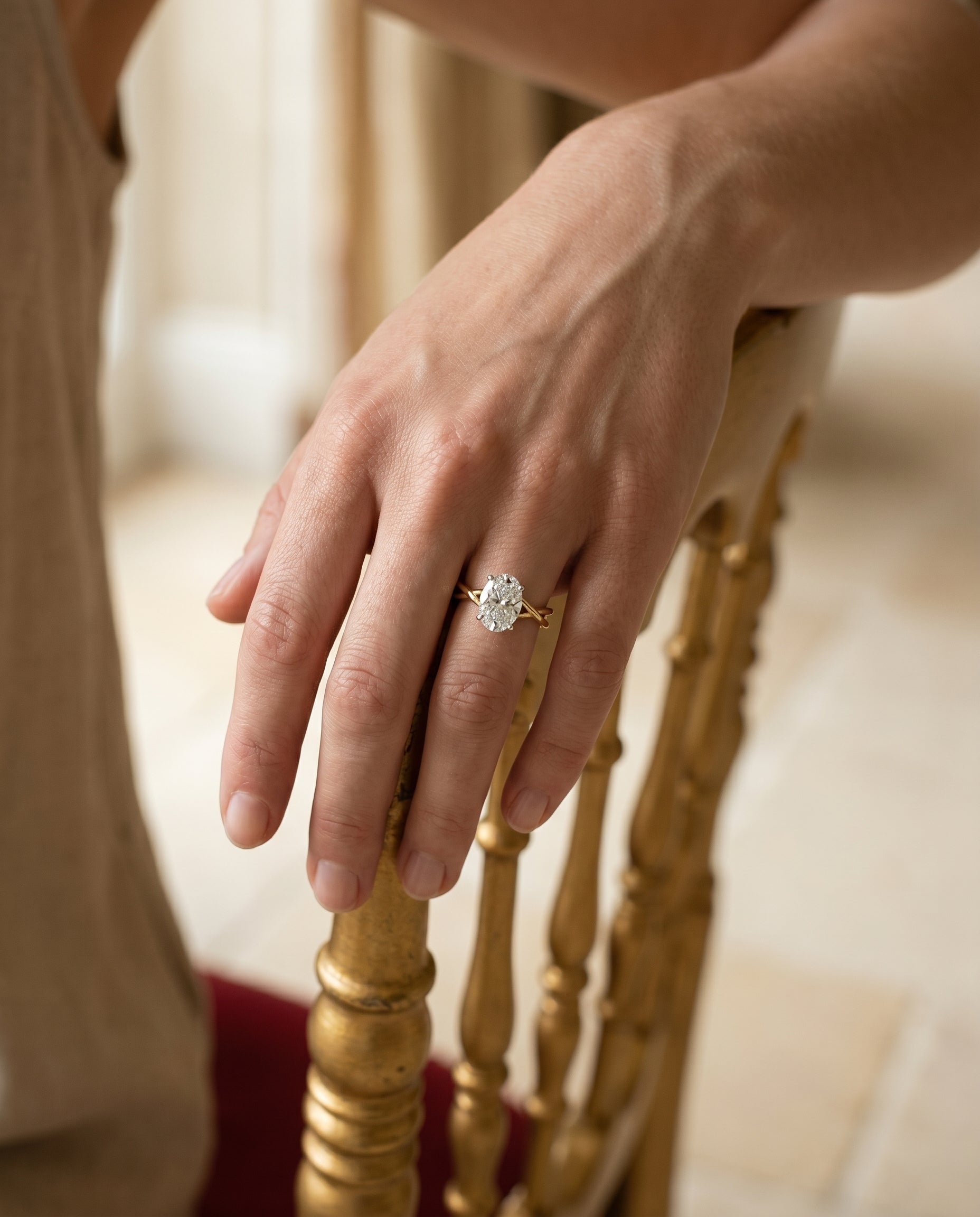 Made to order: The Grace oval engagement ring setting in 18K Yellow Gold | RockHer