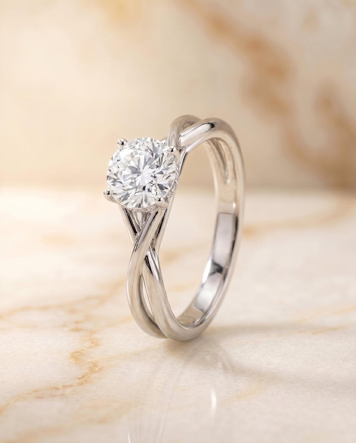 The Grace round engagement ring setting in Platinum | RockHer