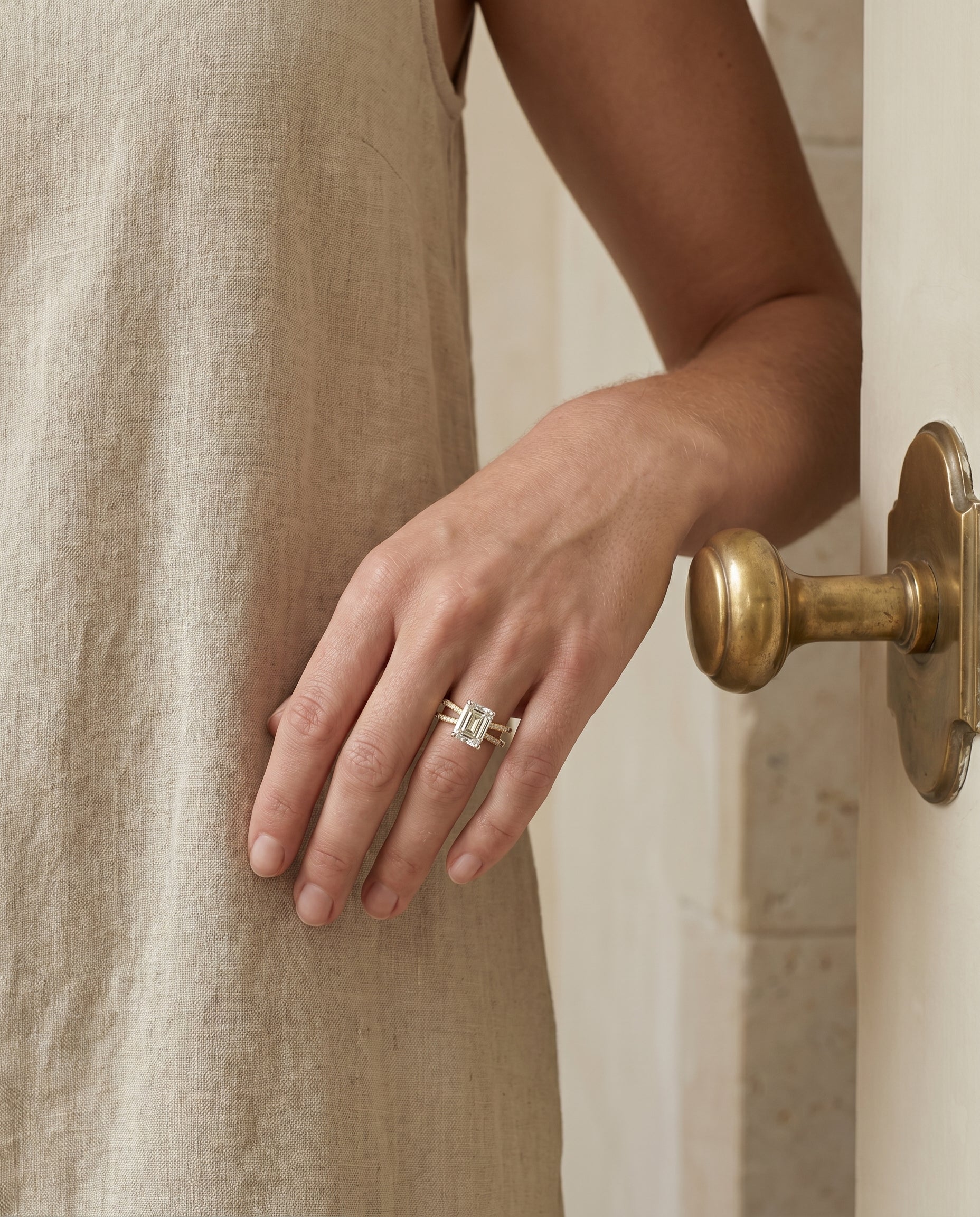 Made to order: The Carole emerald engagement ring setting in 18K Yellow Gold | RockHer