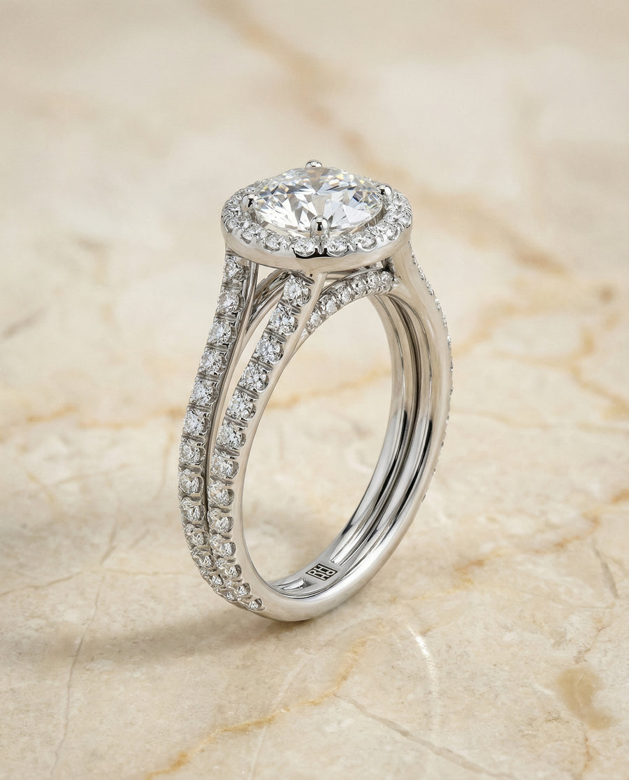 The Celine Engagement Ring, made to order in our Los Angeles atelier