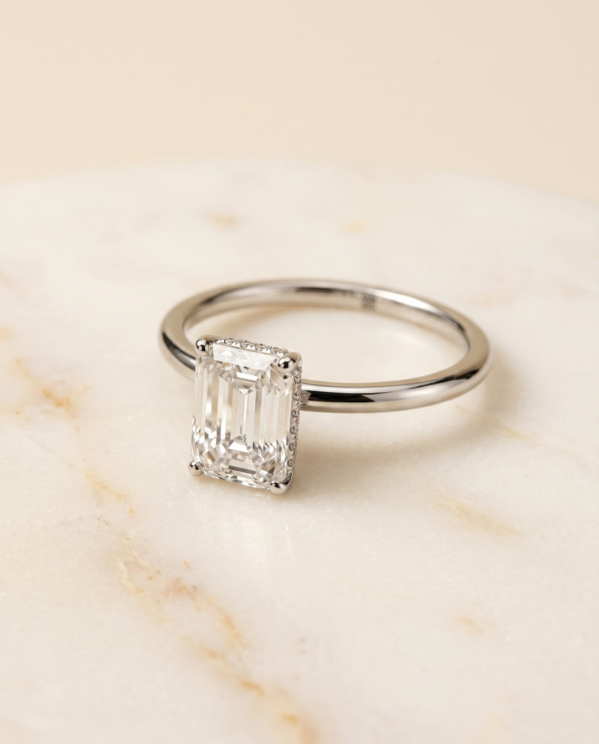 The Eartha emerald engagement ring setting in Platinum | RockHer