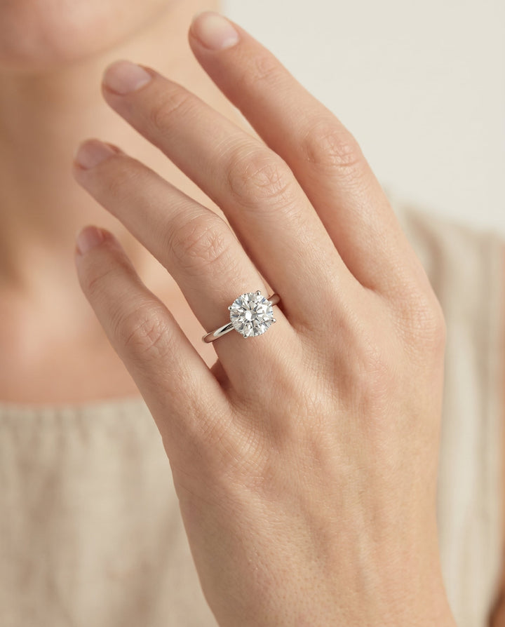 Eartha Select Upper Hidden Halo Solitaire Oval in 18K White Gold – view 5