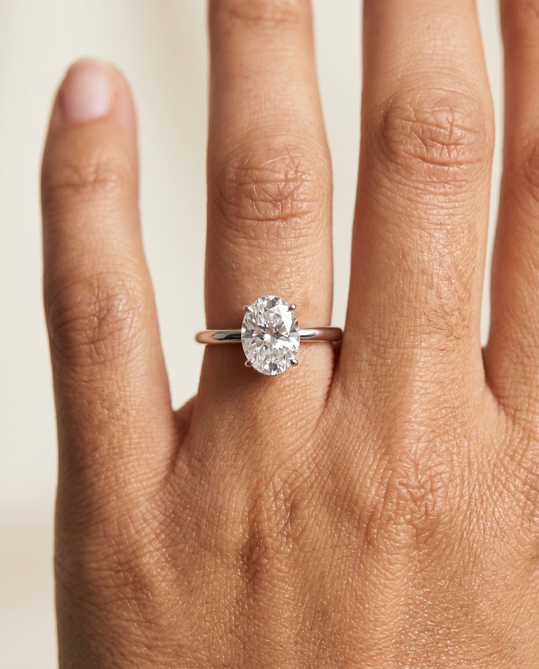 The Eartha setting for oval diamonds, made to order in Platinum | RockHer