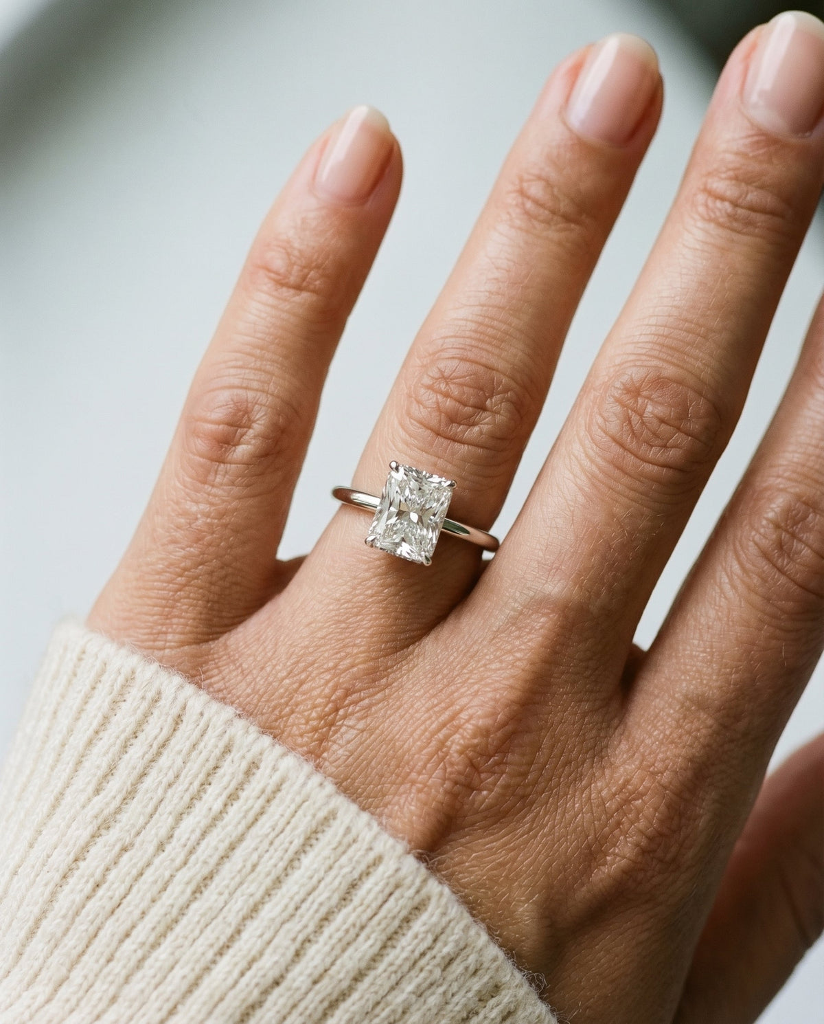 The Eartha setting for radiant diamonds, made to order in 18K White Gold | RockHer