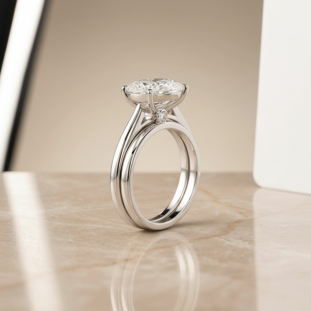 The Valerie Matching Wedding Band, Pear in 18K White Gold