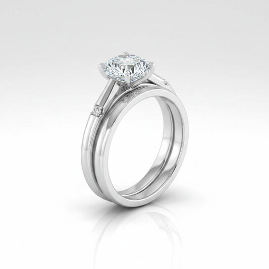 The Valerie Matching Wedding Band, Round in Platinum