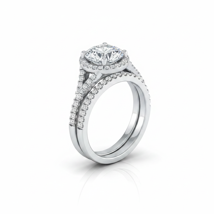 The Vega Matching Wedding Band, Round in 18K White Gold