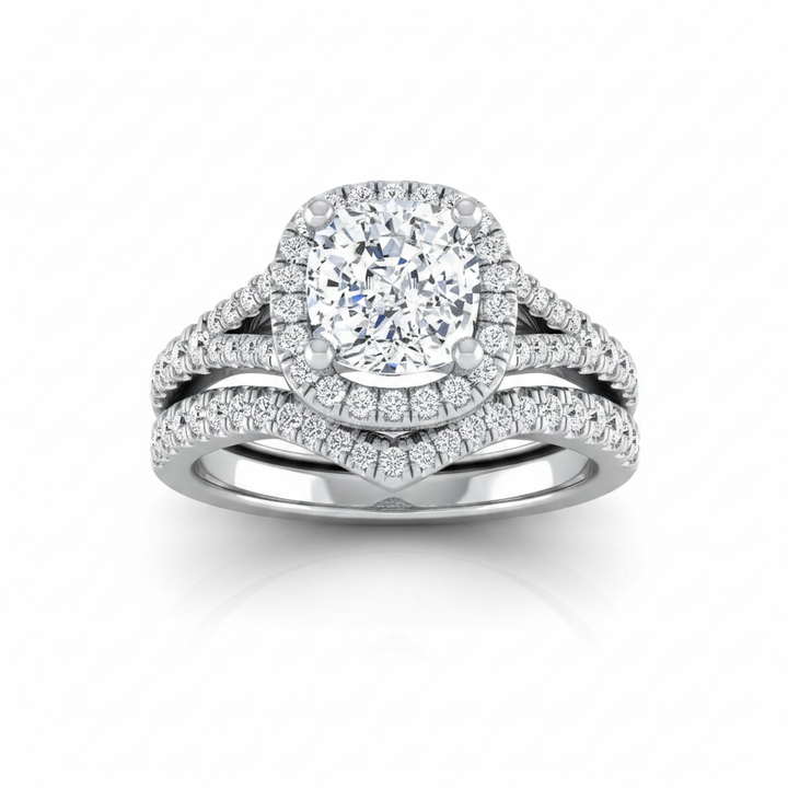 The Vega Matching Wedding Band, Cushion in Platinum | RockHer
