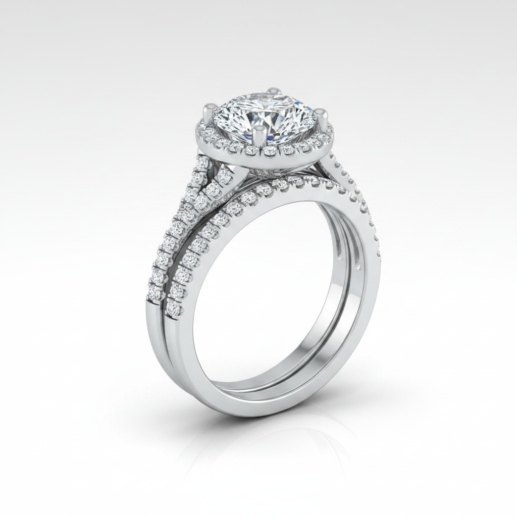 The Vega Matching Wedding Band, Round in Platinum