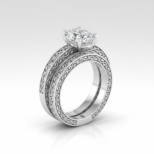 The Veronica Matching Wedding Band, Pear in 18K White Gold