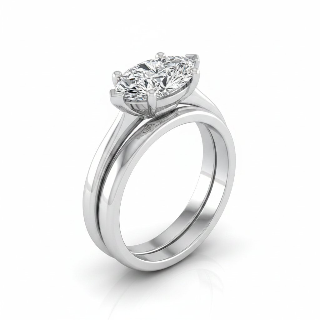 The Veronica Matching Wedding Band, Marquise in Platinum