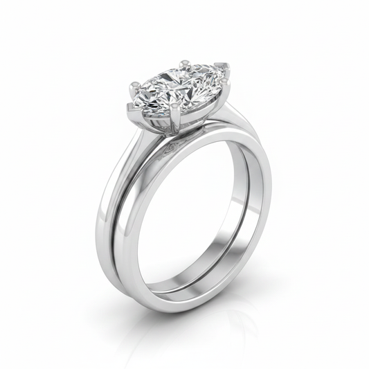 The Veronica Matching Wedding Band, Marquise in Platinum