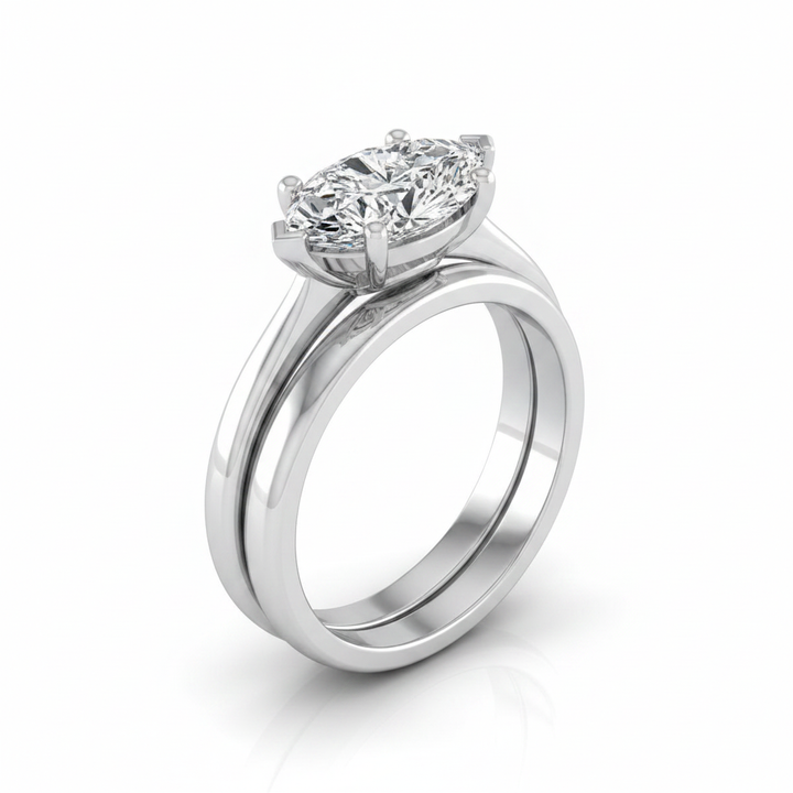 The Veronica Matching Wedding Band, Marquise in Platinum | RockHer