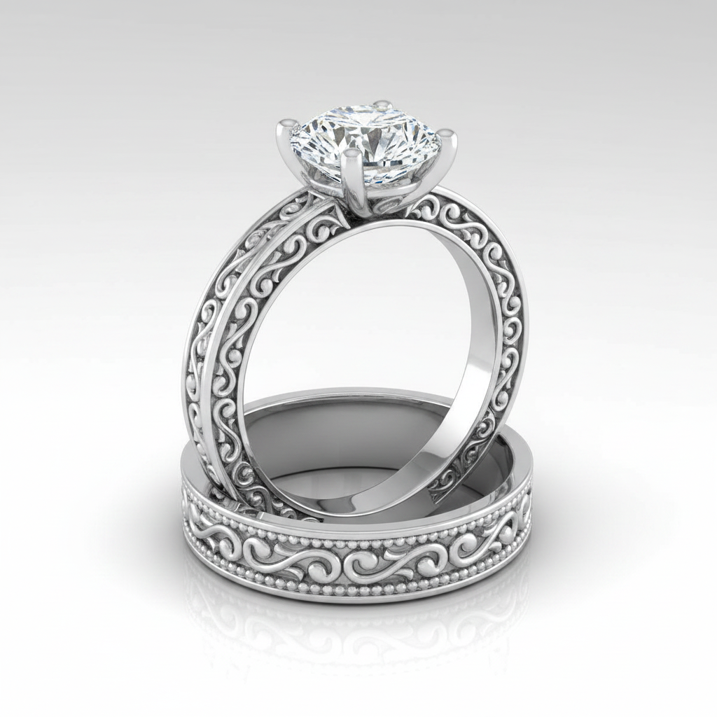 The Veronica Matching Wedding Band, Round in Platinum
