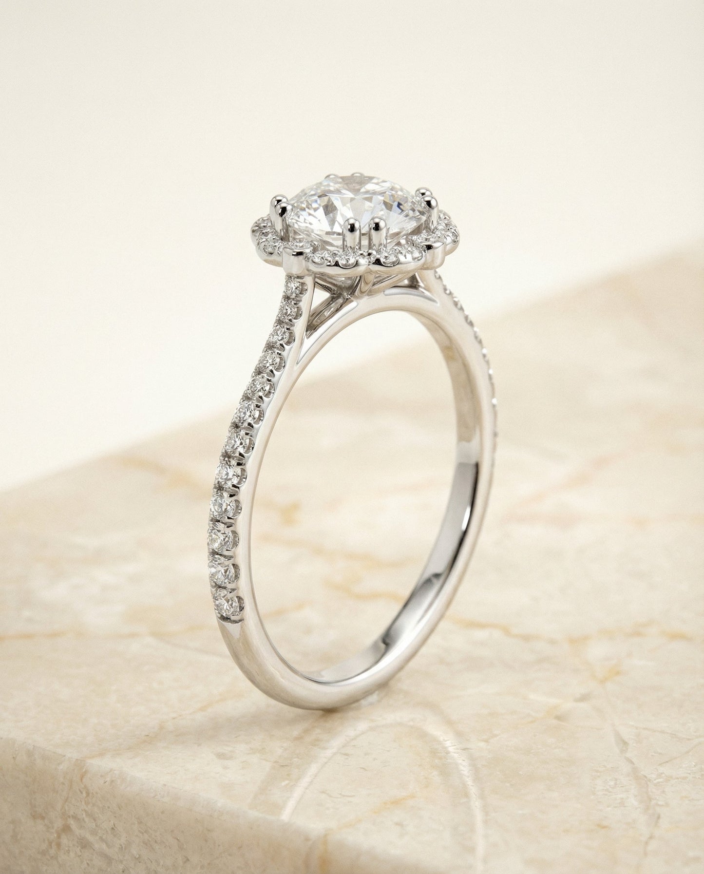 Florence Select Round engagement ring in 18K White Gold