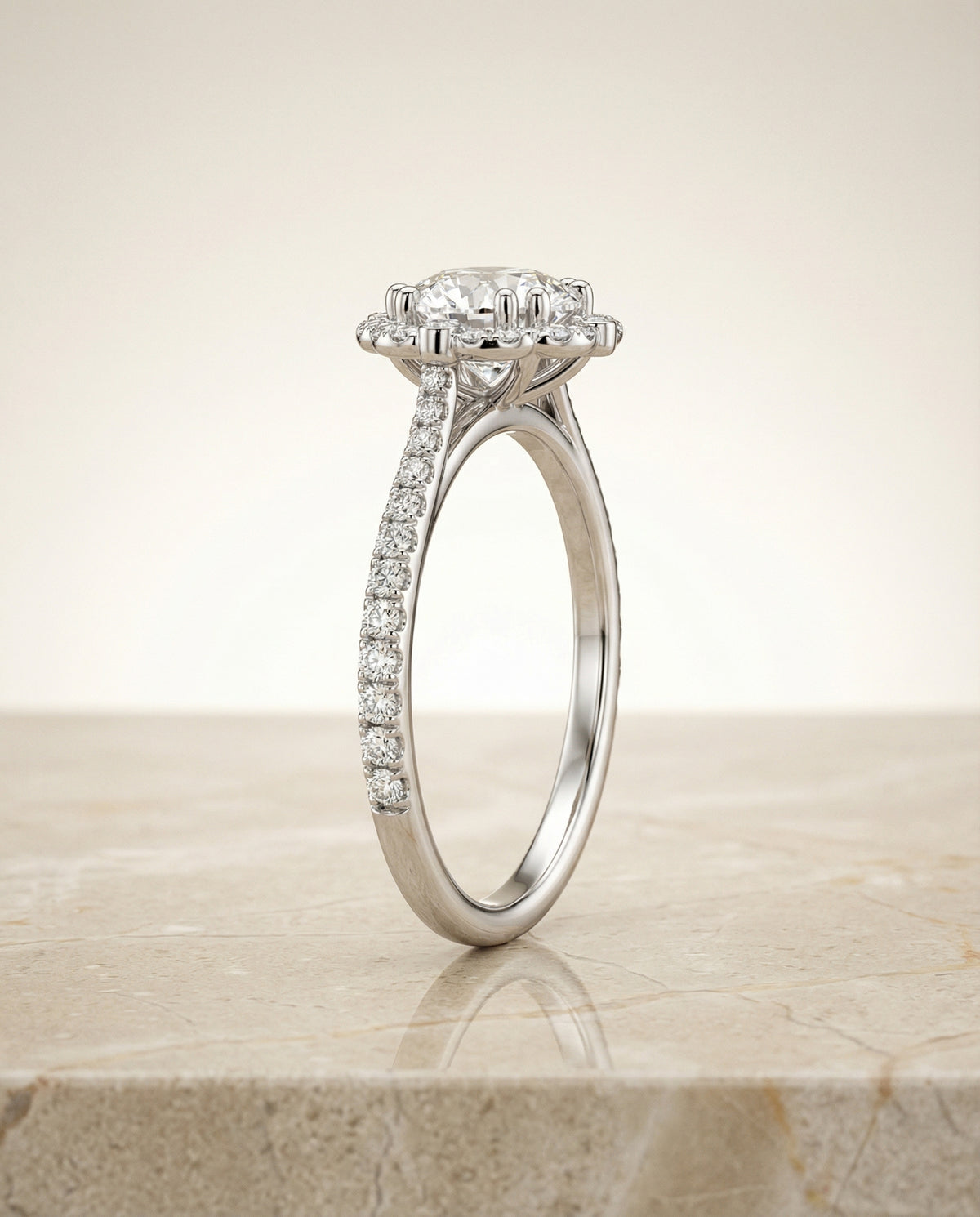 Made to order: The Florence round engagement ring setting in Platinum | RockHer