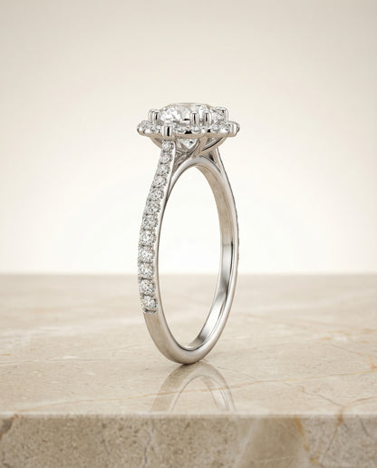 Made to order: The Florence round engagement ring setting in Platinum | RockHer
