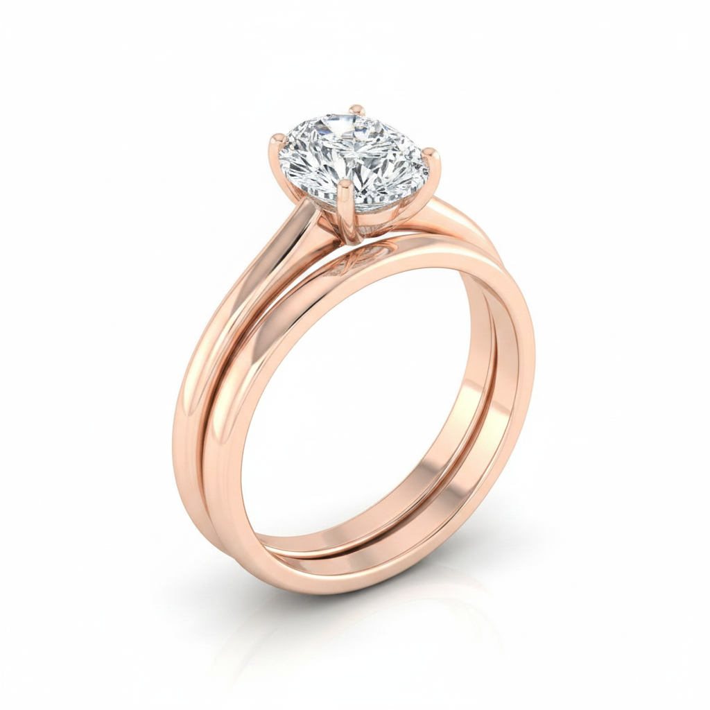 The Viola Matching Wedding Band, Pear in 14K Rose Gold