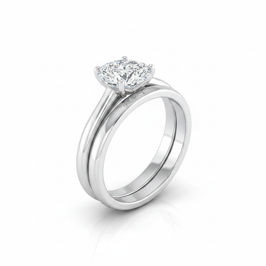 The Viola Matching Wedding Band, Pear in 18K White Gold