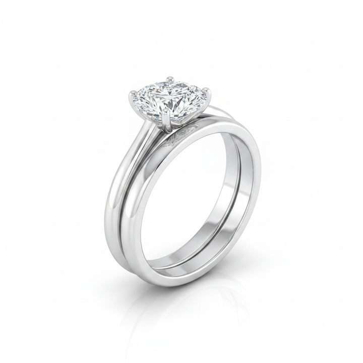 The Viola Matching Wedding Band, Pear in 18K White Gold | RockHer