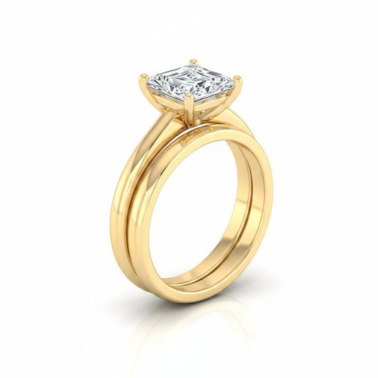 The Viola Matching Wedding Band, Radiant in 18K Yellow Gold