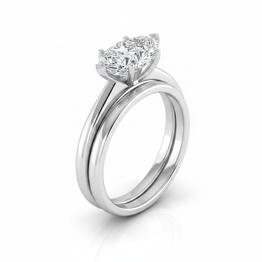 The Viola Matching Wedding Band, Marquise in Platinum