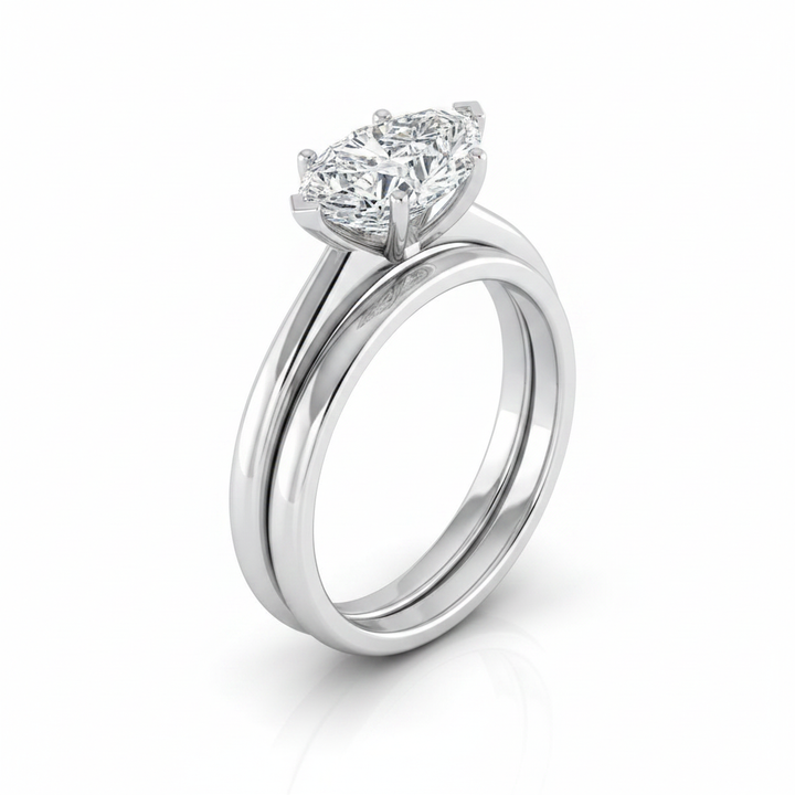 The Viola Matching Wedding Band, Marquise in Platinum | RockHer