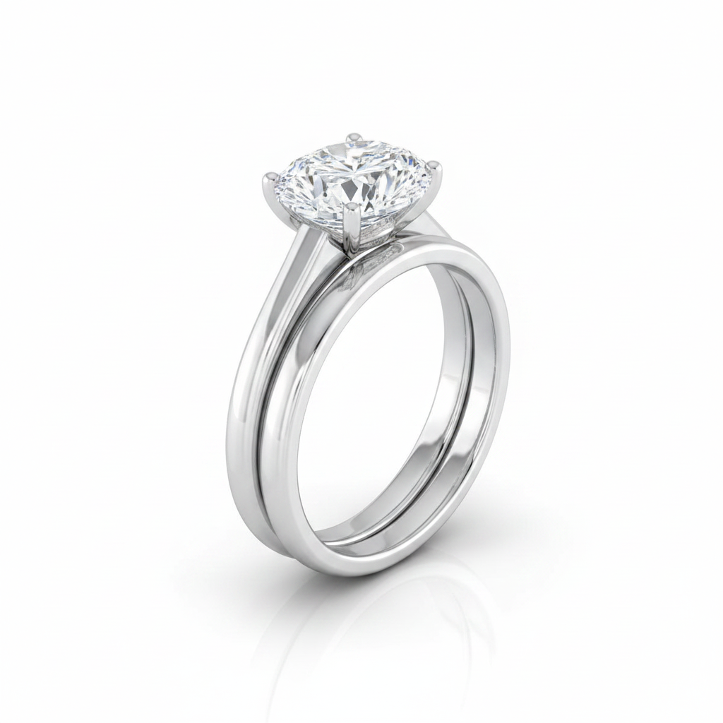 The Viola Matching Wedding Band, Oval in Platinum