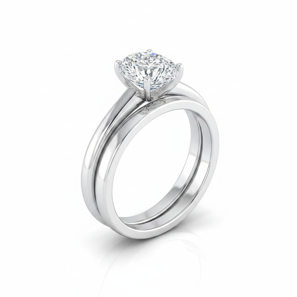 The Viola Matching Wedding Band, Pear in Platinum