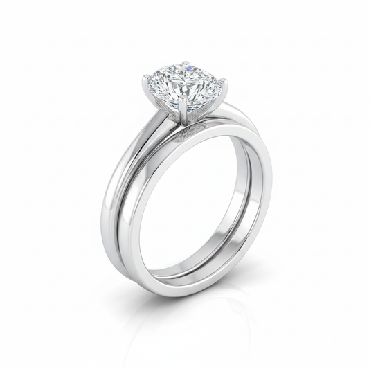 The Viola Matching Wedding Band, Pear in Platinum