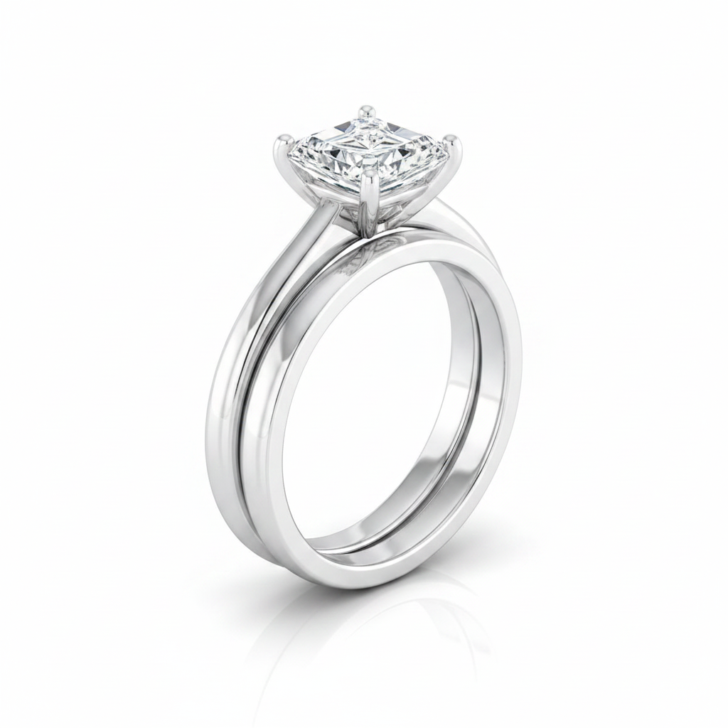 The Viola Matching Wedding Band, Radiant in Platinum