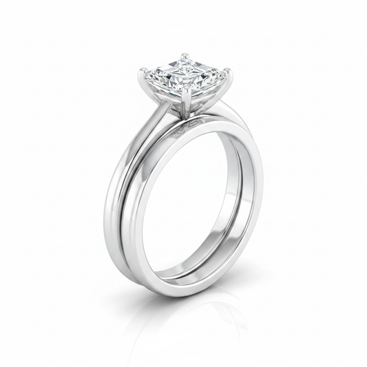The Viola Matching Wedding Band, Radiant in Platinum