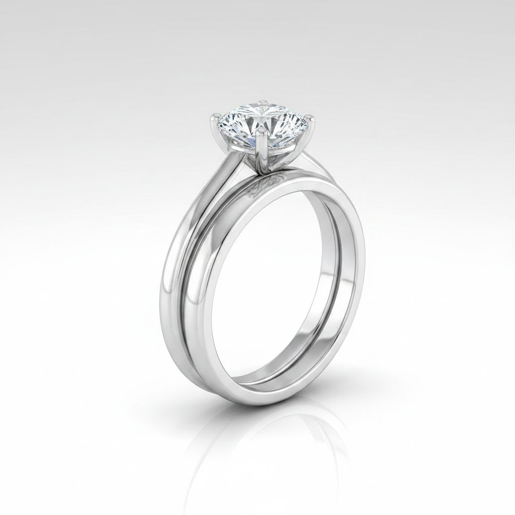The Viola Matching Wedding Band, Round in Platinum