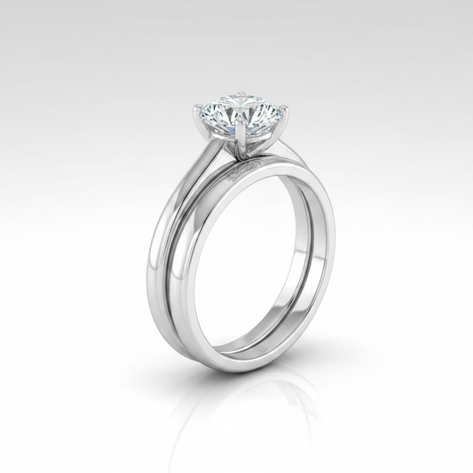 The Viola Matching Wedding Band, Round in Platinum