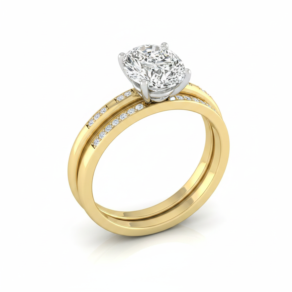 The Wanda Matching Wedding Band, Princess in 18K Yellow Gold