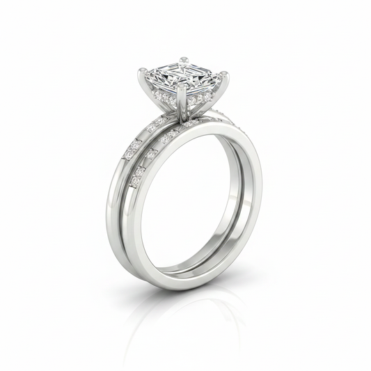 The Wanda Matching Wedding Band, Radiant in Platinum