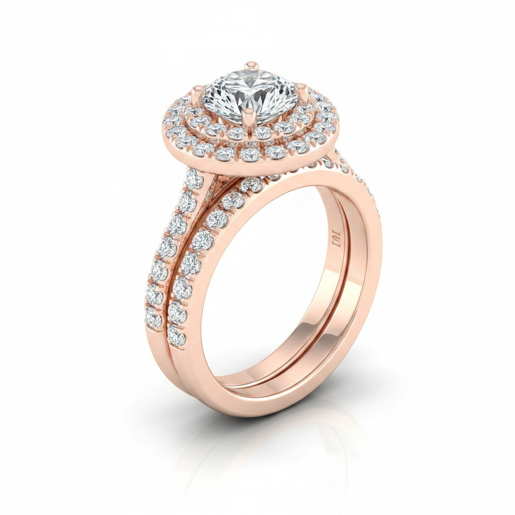 The Whitney Matching Wedding Band, Round in 14K Rose Gold