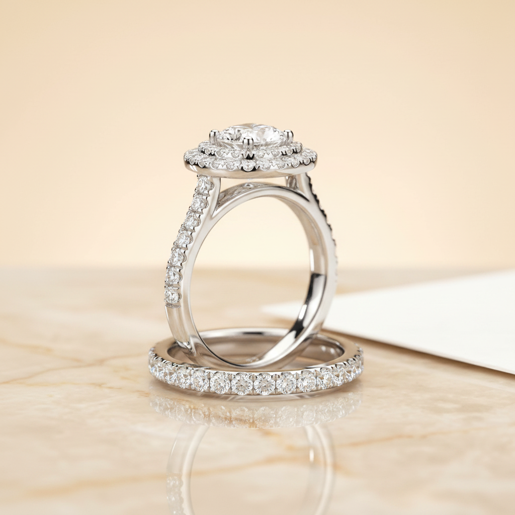 The Whitney Matching Wedding Band, Cushion in 18K White Gold