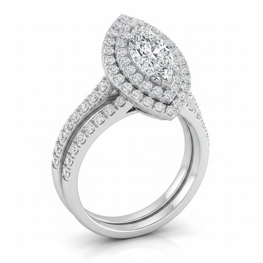 The Whitney Matching Wedding Band, Marquise in 18K White Gold