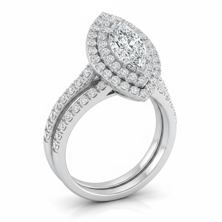 The Whitney Matching Wedding Band, Marquise in 18K White Gold