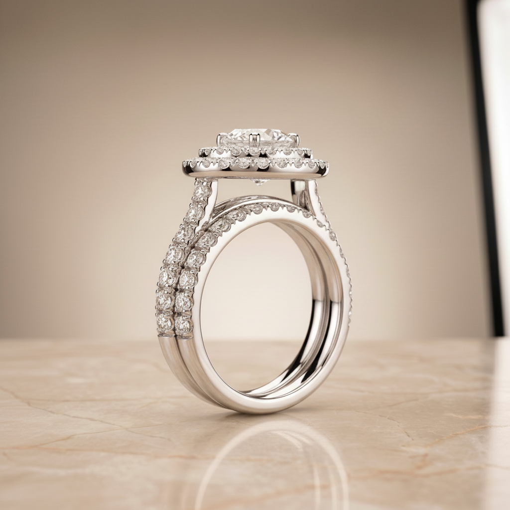 The Whitney Matching Wedding Band, Oval in 18K White Gold