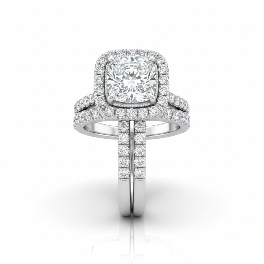 The Whitney Matching Wedding Band, Princess in 18K White Gold