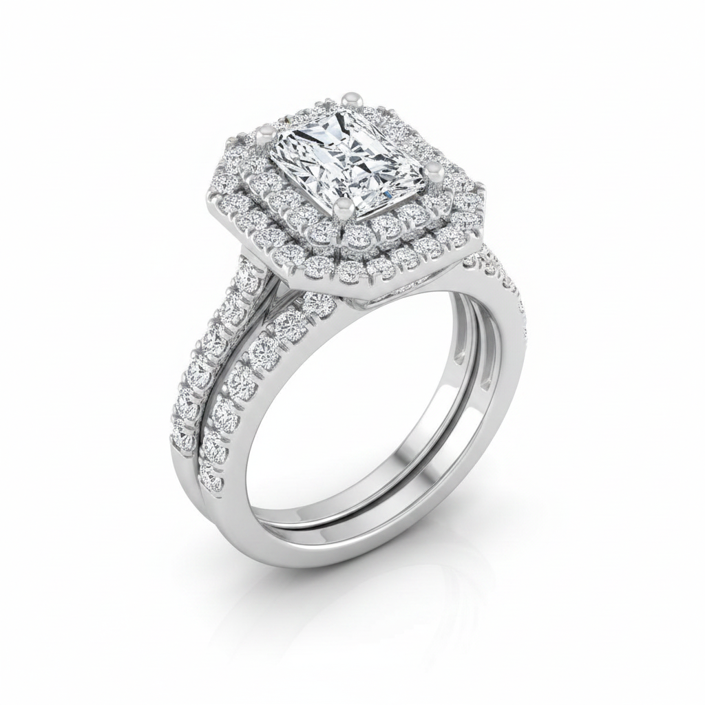 The Whitney Matching Wedding Band, Radiant in 18K White Gold