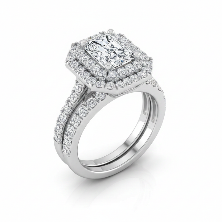 The Whitney Matching Wedding Band, Radiant in 18K White Gold