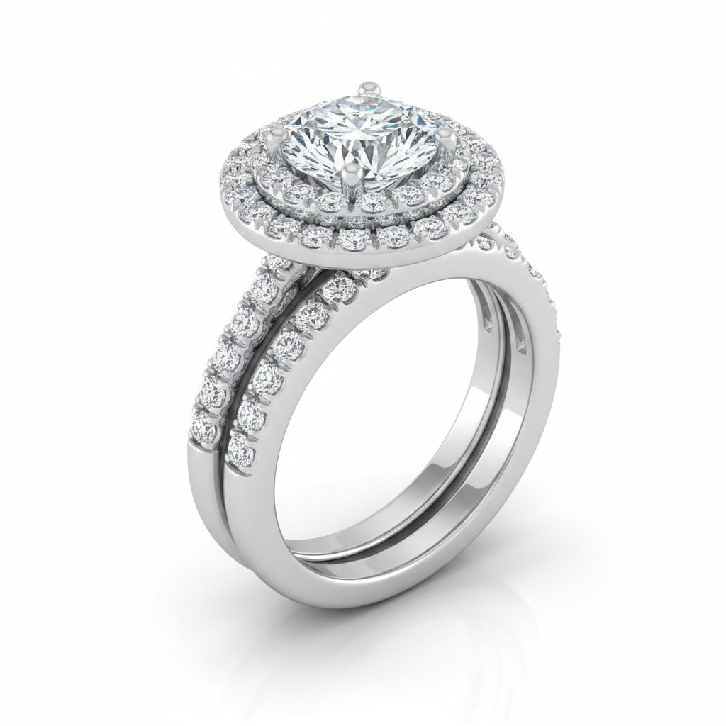 The Whitney Matching Wedding Band, Round in 18K White Gold